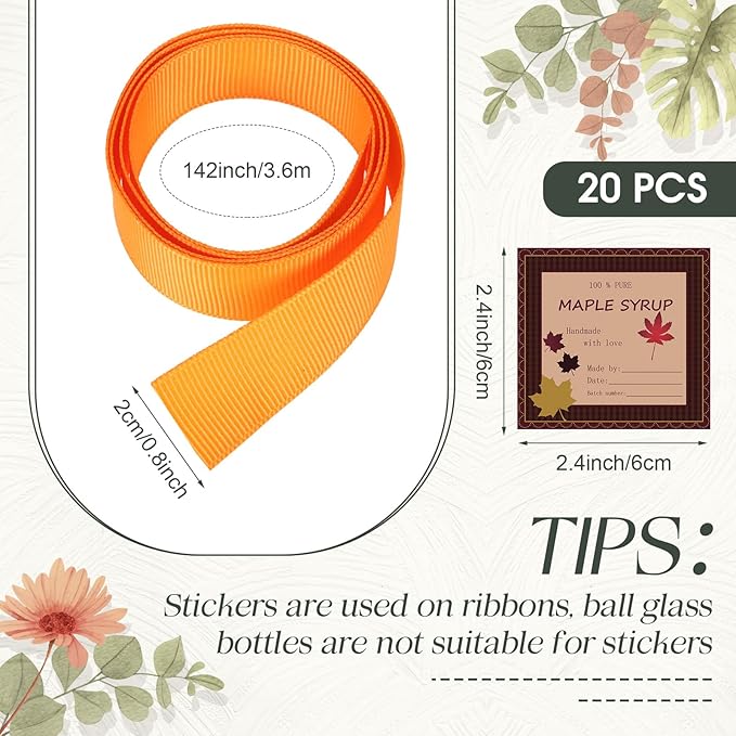 Blushtier 18 Pcs 6.7 oz Glass Maple Syrup Bottles Clear Reusable Glass Bottles with Lids Loop Handle and Maple Syrup Stickers Syrup Jars Syrup Container for Milk Potion Juice Sauce Oil Storage Gift