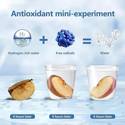Hydrogen Water Bottle, Rechargeable Portable Hydrogen Water Machine Generator, Hydrogen Water Ionizer Machine Hydrogen Rich Water Glass Cup for Home Office Travel, 420ml (2PCS)