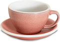 Loveramics Matt Cappuccino Cup, 10 oz Ceramic Latte Art Mug with Saucer, Thick-walled stoneware cup Set, Barista Latte Cup Set for Latte, Cappuccino, Tea - Mineral Colors (Cinnabar, 10OZ)