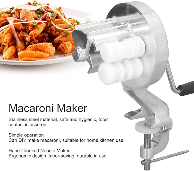 Cavatelli Maker Machine for Authentic Italian Pasta, Portable Hand Cranking Noodles Pressing Machine for Home Kitchen Restaurant