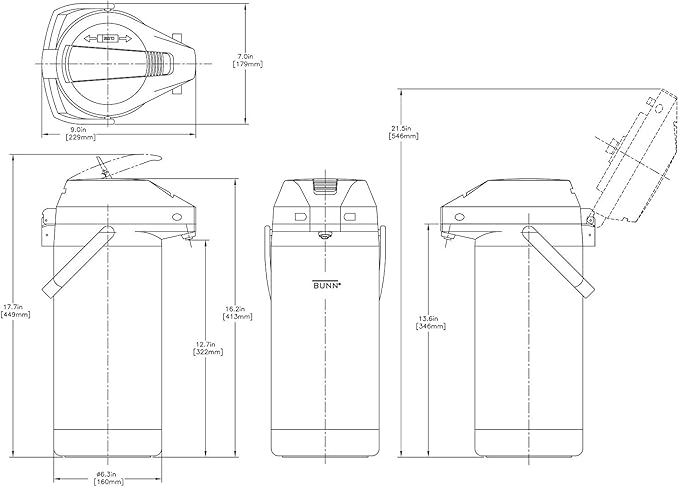 Bunn 3.8 Lt Airpot, Standard, Stainless