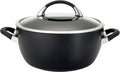 Circulon Symmetry Hard-Anodized Nonstick Induction Casserole Pan with Lid, 5.5-Quart, Black