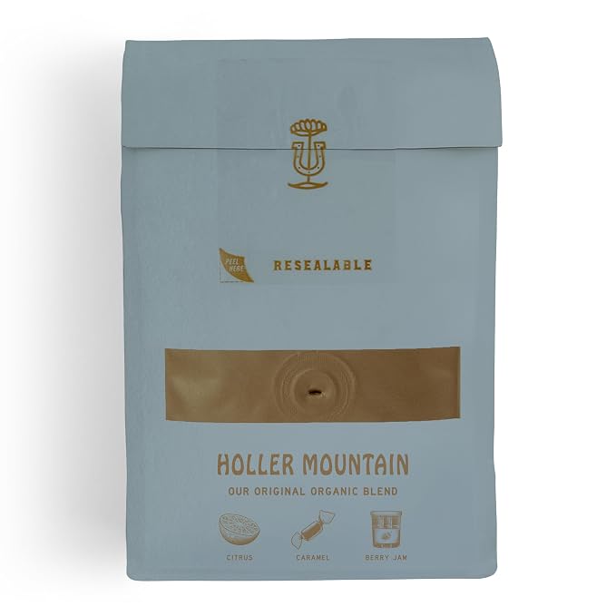 Stumptown Coffee Roasters, Medium Roast Organic Whole Bean Coffee - Holler Mountain 18 Ounce Bag with Flavor Notes of Citrus Zest, Caramel and Hazelnut (Pack of 2)
