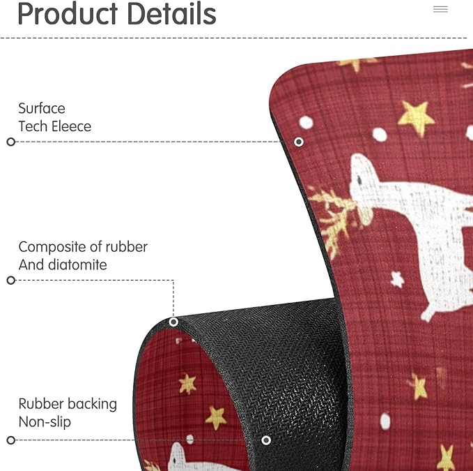 Kitchen Sink Splash Guard 1 PC 30 Inch Sink Faucet Mat Splash Guard for Bathroom Countertop Water Absorbent Foldable Cuttable Soft Washable Red Christmas Reindeer Star Dots