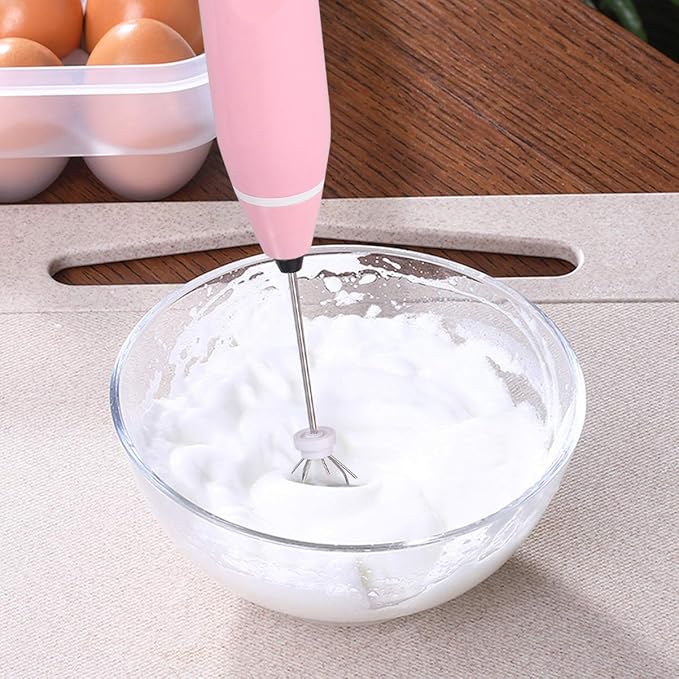 Hemoton Rechargeable Handheld Blender 2-in-1 Milk Egg Whisk Electric Stirrer Milk Foamer 3-speeds Compact Easy to Use