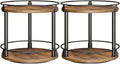 YATINEY Spice Rack, Set of 2 Lazy Susan Organizer, 2-Tier Turntable Organizer, Rotating Spice Rack Organizer For Cabinet, Compact and Versatile, for Kitchen Countertop, Rustic Brown SR22L2BR