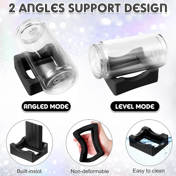 Datanly 10 Pcs Snow Globe Tumbler Supplies for Glitter, Snow Globe DIY Kit-Plastic Squeeze Bottle Silicone Cup Cradle Funnel Tweezers Bent Syringe for Cup Making Tumbler Craft Supplies (Black,White)