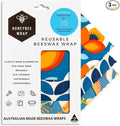 Honeybee Beeswax Wraps Kitchen Starter 3Pack & Poppy 40 Inch Roll