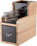 Coffee Pod Maker Stand, Solid Wood Reusable K-Cup Filter Holder & Filling Station with Coffee Ground Storage Drawer & Waste Bin, Countertop Wood Coffee Bar Organizer, Easy Daily Refill (Oak)