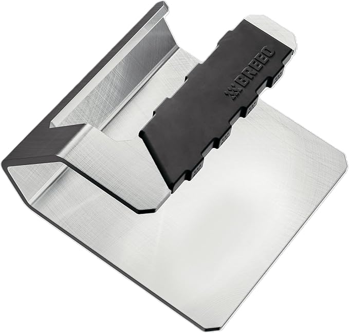 Breeo Griddle Press, 2.6 lbs - Heavy-Duty, Stainless Steel, USA Made - Smash Burgers, Patty, Steak, Sandwiches - Flat Top Grilling, Grill & Hamburger Press - Smash, Sear, Sizzle - Griddle Accessories