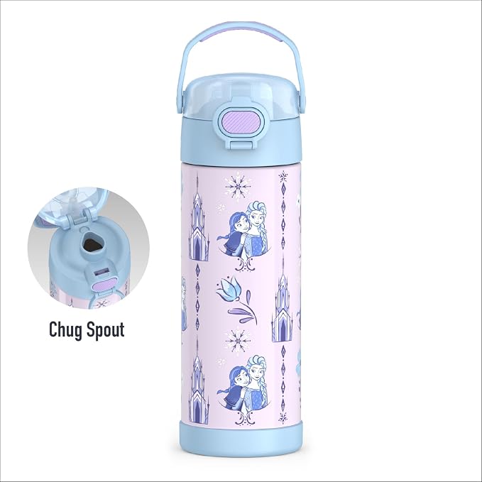 THERMOS FUNTAINER 16 Ounce Stainless Steel Vacuum Insulated Bottle with Wide Spout Lid, Frozen