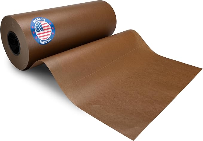 IDL Packaging 18" x 900' Brown Wet Wax Paper Roll - Food-Safe Extra Water Resistant Paper for Meat and Fish - Freezer/Butcher Material for Packing, Storing, Transportation, Freezing Food