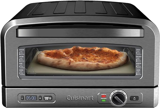 Cuisinart Indoor Pizza Oven – Bake 12” Pizzas in Minutes – Portable Countertop Pizza Oven – Stainless Steel – CPZ-120BKS