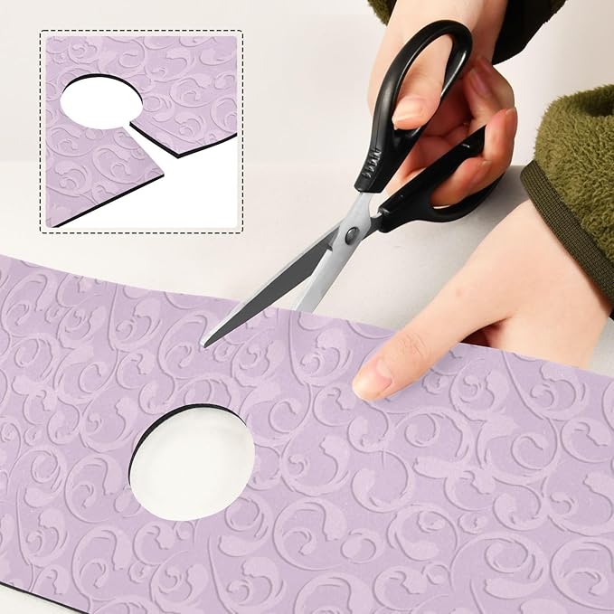 Kitchen Sink Splash Guard 2 PCS 30 Inch Sink Faucet Mat Splash Guard for Bathroom Countertop Water Absorbent Foldable Cuttable Soft Washable Floral Vintage Purple