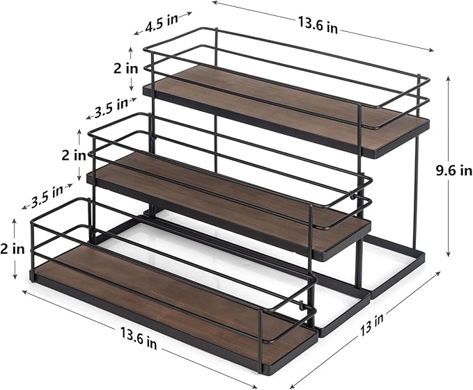 kimilus 12 Bottle Capacity Coffee Syrup Organizer 3 Tier Coffee Syrup Stand Shelf for Coffee Bar Kitchen Small Wine Rack for Bar Family Storage for Syrup Wine Dressing