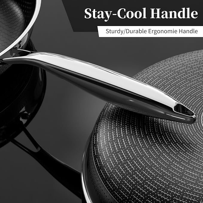 Innerwell 8 Inch Tri-Ply Stainless Steel Nonstick Frying Pan | Ceramic physical nonstick， PFAS/PFOA/PTFE free, Compatible with All Cooktops, durable for daily cooking