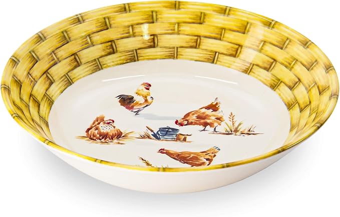 Tudor 16-Piece Premium Quality Round Porcelain Dinnerware Set, Service for 4 - Country Farmyard, See 10 Designs INSIDE!