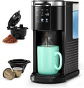WAA Single Serve Coffee Maker, Fast Coffee Brewer for Capsule and Ground Coffee, Small Coffee Machine with 6 to 14 oz Brew Sizes and 40 oz Removable Water Tank for Home, Office, Travel and RV, Black