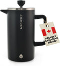 GROSCHE Dub'lin Stainless Steel Coffee Maker French Press 8 Cup | 34 FL Oz Coffee Press, 18/8 Double Walled Stainless Steel French Press Coffee Maker - Hot/Cold Brew | Stainless French Press - BLACK