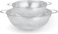 Gulex Stainless Steel Colander and Strainer Set(5-Quart and 3-Quart)，Metal Strainers with Base, Strainer for Kitchen Food, Dishwasher Safe