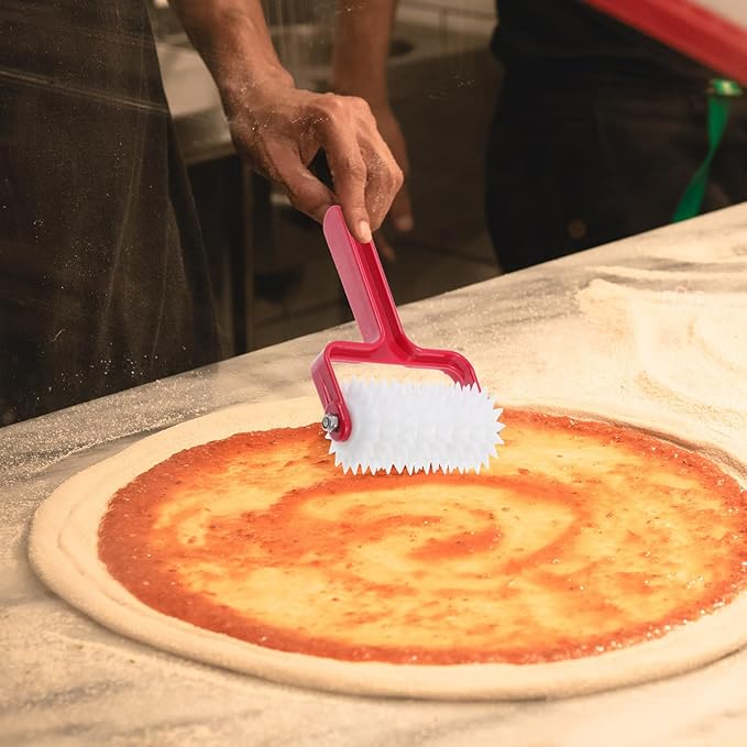 Zerodeko Pizza Dough Roller Docker 7.87 Inch Plastic Spike Wheel Kitchen Gadget for Even Pizza Crust Perforation and Bubble Prevention Baking Tool
