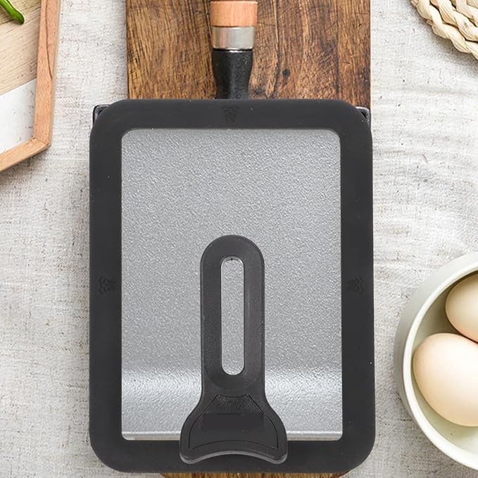 Uonlytech Tamagoyaki Pan Lid Silicone Standable Pot Cover Visible Cooking Lid for Japanese Egg Frying Pan Kitchen Accessory