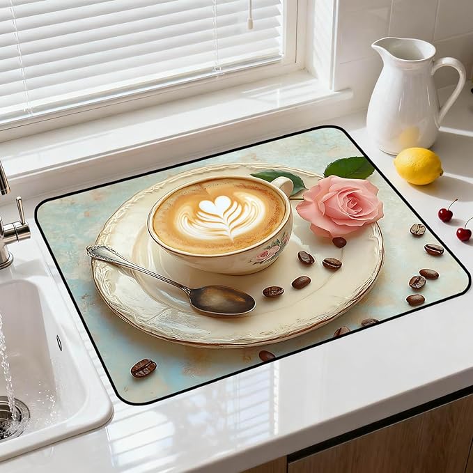 Stove Top Cover for Electric Stove, Vintage Farmhouse Style Glass Cooktop Protector, Multi-functional Kitchen Counter & Washer Top Cover
