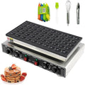 50 Pcs Mini Pancakes Maker Machine, 1800W Electric Nonstick Mini Pancake Maker with Temp & Time Control, Stainless Steel, Perfect for Home or Commercial Use