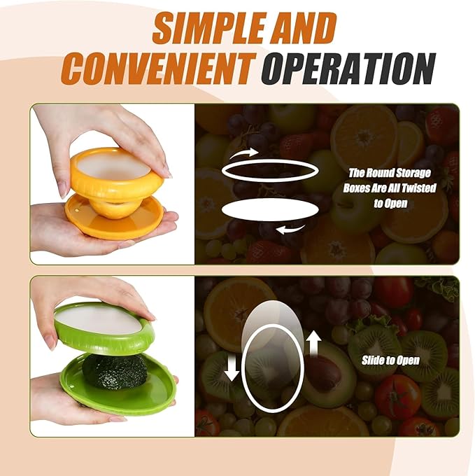 Set of 8 Avocado Saver and Onion Storage Set, Fresh Pod, Reusable Silicone Storage Pods for Avocado, Onions, Tomatoes, Garlic – Anti-Oxidation for Fridge, Send Goods from Local Warehouse