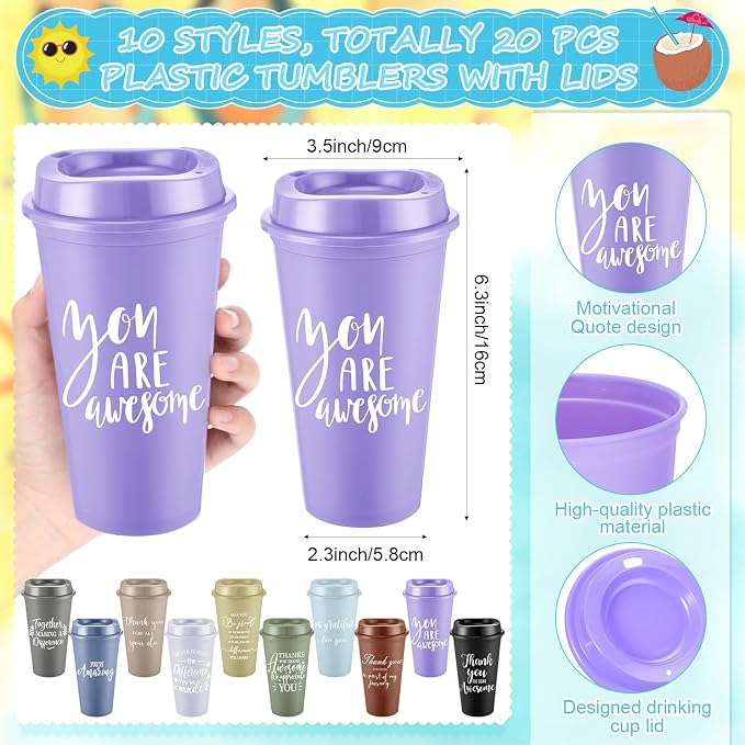 Teenyyou 60 Pcs Employee Appreciation Gift Set, 16oz Tumbler with Lid Notebook Pen Bulk Thank You Gift Holiday Party Favor for Teachers Office Coworker Teacher Staff Team (Dark Color,Classic Style)