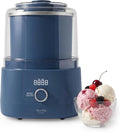 Martha Stewart Ice Cream Maker, 2 Quart Double-Insulated Freezer Bowl, Sorbet & Frozen Yogurt, Ready in 20 Minutes, Mix-Ins Chute, Easy to Clean, Indigo Blue
