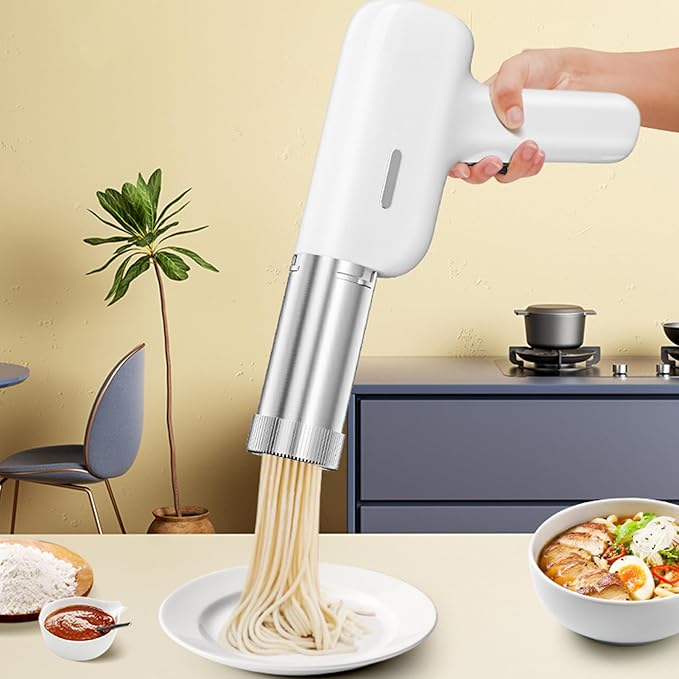 Handheld Noodle Maker, Rechargeable Electric Pasta Maker Machine Automatic Mixers Kitchen Aid Attachments Pasta Noodle Ramen Maker Machine Kitchen Aid Asseccories Pasta Tools
