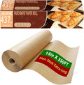 Unbleached 15x350 ft Parchment Paper Roll, 437 Sq.Ft, Non Stick Brown Extra Long Baking Paper Sheets with Serrated Cutter for Cooking, Baking, Grillin, Steaming Bread Cookies, Oven/Air Fryer/Microwave