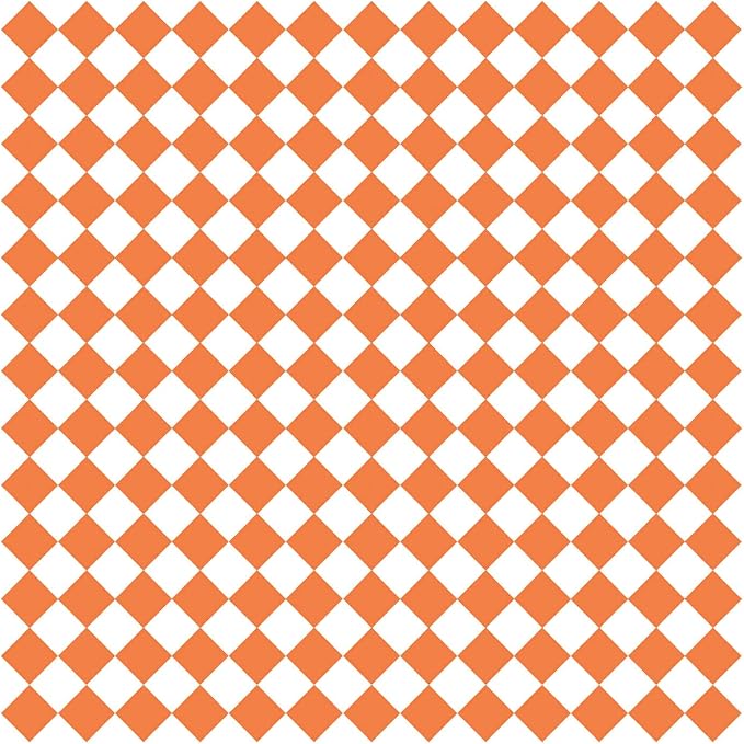 G.E.T. P-ORC-1212-W Orange Checker 12 x 12 Grease-Resistant Food Paper, White (Pack of 1000)