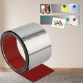 QDYMXUN Self Adhesive Backing Metal Strip for Magnets, Flexible Ferrous Memo Tapes Roll for Bulletin Boards in Studio, Office, School (Glossy Silver, 118''L x 4.72''W)