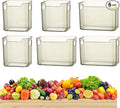 2/4/6/8 Pcs Crystal Clear Freezer Storage Bins, Freezer Organizer Bins, Clear Plastic Bins, Stackable Kitchen Cabinet Organizer with Handles for Frozen Food, Meat & Veggies (6, Green, S+L)