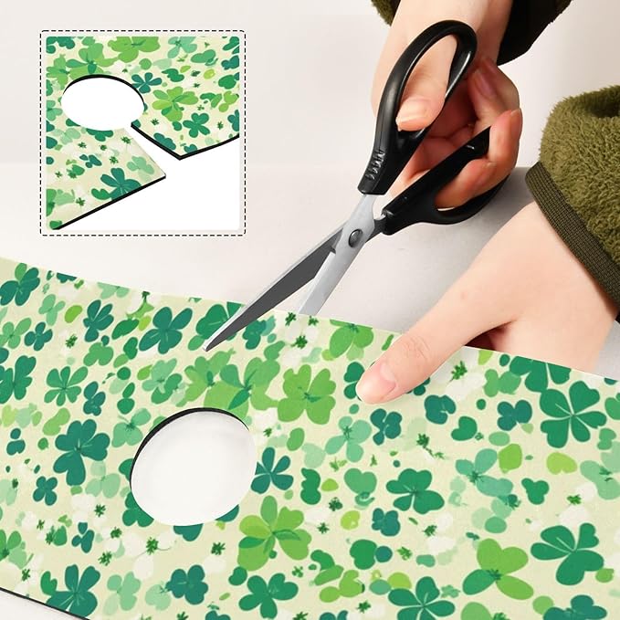 Kitchen Sink Splash Guard 2 PCS 30 Inch Sink Faucet Mat Splash Guard for Bathroom Countertop Water Absorbent Foldable Cuttable Soft Washable Saint Patricks Green Clovers