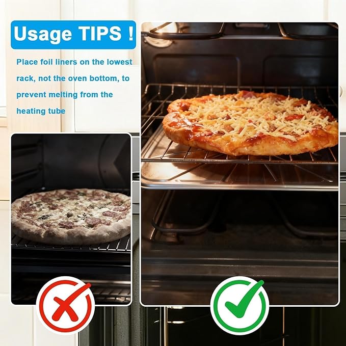 Replace Parts 20-Pack Disposable Foil Oven Liners for Electric and Gas Oven Bottom, Keep Oven Clean, Reusable Aluminum Foil Drip Pan Trays for Cooking, Baking, Roasting, Grilling, 18.5” x 15.5”