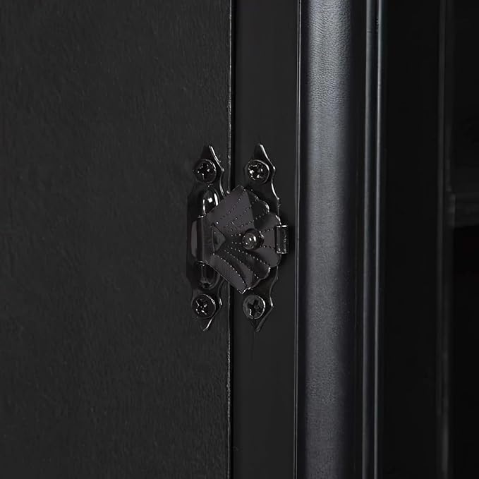 Gallery Solutions - Black Wall-Mounted - Curio & Shot Glass Display Case - 17"x32" Glass Door - Bar Accessories - Collectible - Miniature Glassware - Bar Accessories