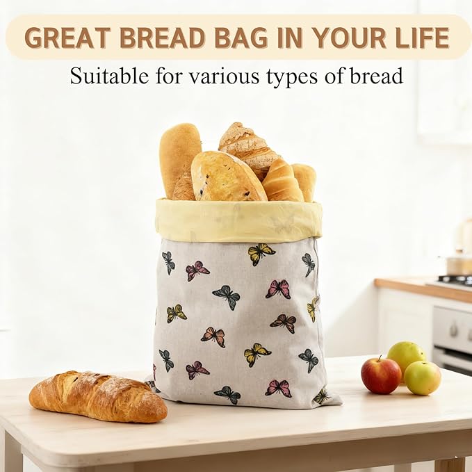2 Pack Beeswax Bread Bags for Homemade Bread with Zipper, Large 13x17'' Reusable Beeswax Sourdough Bread Storage Bag, Keep Loaves Fresh Longer, Freezer Safe & Airtight, Natural, Zero Waste