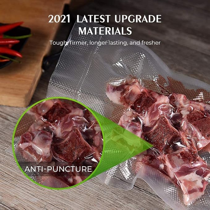 Vacuum Sealer Bags, 8" x 12" Quart, 400 Pcs | Commercial Grade, BPA Free, Sous Vide Compatible, Puncture Prevention, Kitchen Essentials