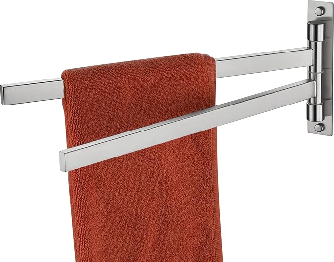 KOKOSIRI Hand Towel Holder Rack Swivel Bathroom Towel Bars Swing Out Rails for Bath Kitchen Brushed Nickel Stainless Steel B5007BR-A2