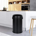 Garvee 17 gal/65 L Trash Can, Fingerprint-Proof Stainless Steel Open Top Garbage Can, Heavy Duty Commercial Round Trash Bin for Restaurant, Home, Office, Black