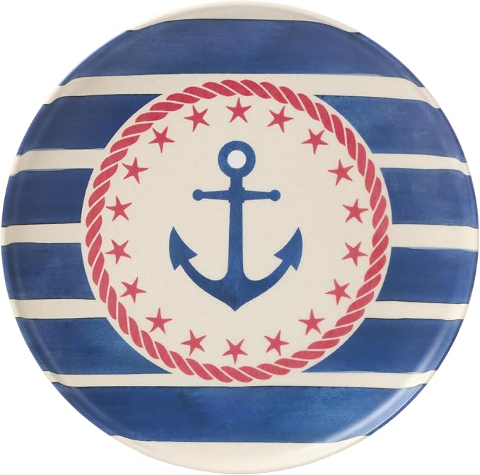 Oneida Dinnerware Sets, 24 Seven Melamine Aweigh We Go 24-Piece Dinnerware, Set for 8, Service For 8, Melamine Material, Dishwasher Safe, Plates And Bowls, Dinner Dishes, Kitchen (Assorted, 24 Piece)