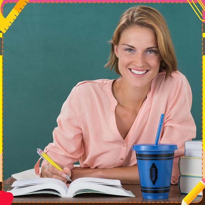 Honeydak 24 Set Back to School Teacher Gift Bulk Teachers Appreciation Gifts in Bulk 16oz Teacher Tumbler Cute Composition Notebook Sticky Note Ballpoint Pen for Mentor Lecturer Educator