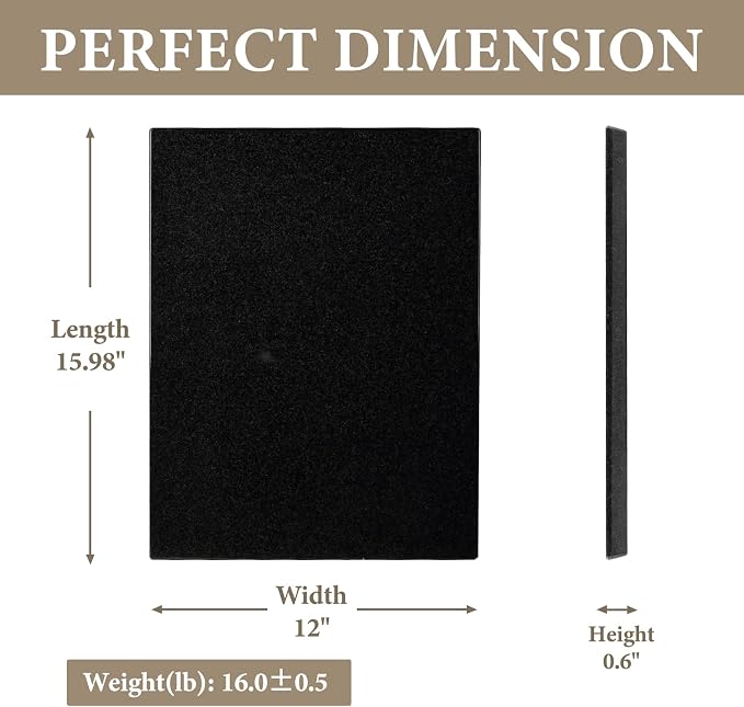 Koville African Natural Granite Cutting Board for Kitchen, 16x12inch Large Hand Crafted Stone Cutting Board for Cheese, Charcuterie, Pastry Board - Wedding Gift, House Warming Gift