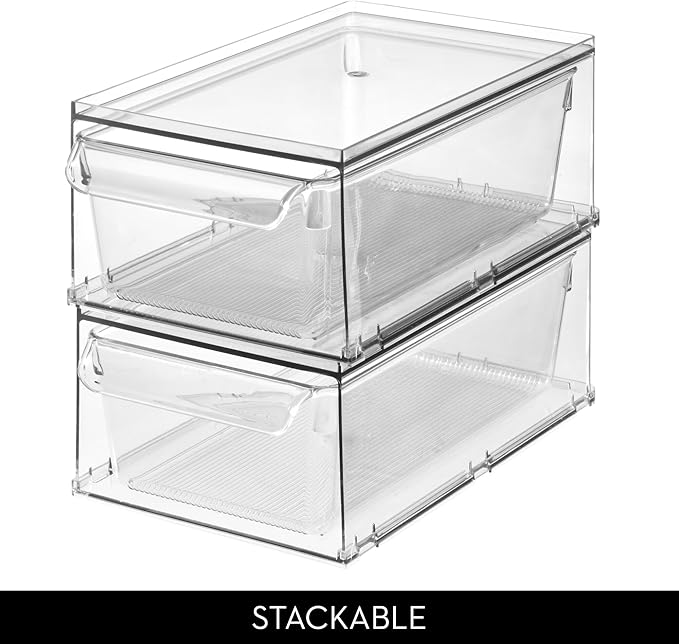 iDesign Stackable Kitchen Storage Drawer – Linus Collection - Clear