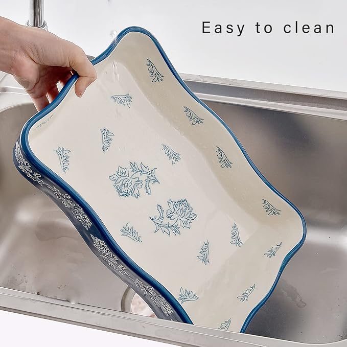 Wisenvoy Casserole dishes for oven Lasagna pan 2-Pcs Baking dish Casserole dish Baking dishes for oven Baking dish set