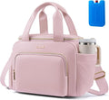 LOVEVOOK Lunch Bag, Portable Insulated Tote for Meal Prep and Food Storage (Pink, Small)