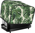 Tropical Monstera Leaf Covers for 4 Slice Toasters,Cute Country Bread Machine Cover with Handle,Washable Stain Resistant Kitchen Small Appliance Cover Dining Decor